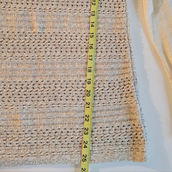 Lucky Brand Live In Love Sweater Womens Medium M Open Knit Crocheted wool blend - Picture 9 of 9